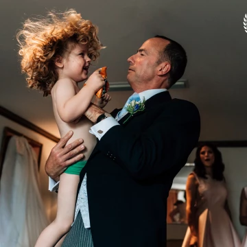 The fabulous Eli with Johnny (his grandad) at One Marylebone, London. Eli insisted in spending most of the wedding in his underpants. 