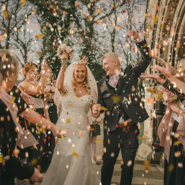 Coming out of the church I told the couple, these shots are all about the reaction, fist pump the air have a good time and boy did they have fun coming through the confetti. Love the outcome.