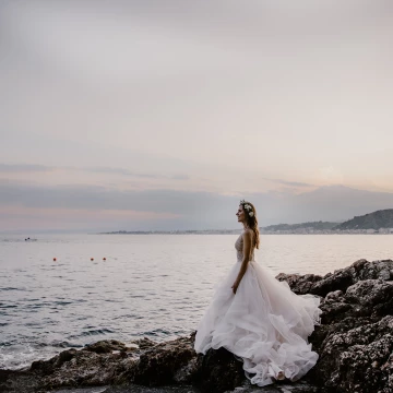 This image of the beautiful bride Olga was taken on a destination wedding in Italy, Sicily. She and her husband Patrick wanted to get married abroad. It was perfect!