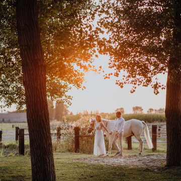 A beautiful golden hour engagement shoot in Belgium between the horses... The wedding will we celebrate in France next year! We are looking forward to it!!!