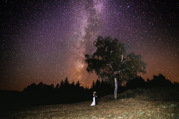This was the last whot taken during Anne and Pierre-Louis's wedding. They were on the dancefloor, at 2 in the morning, and as I left I realized how beautiful the sky was. I ran to them and explained how cool it would look to have a picture under the milky way. They stopped their dancing and ran under the stars with me. We listened to the grillons and watched the shooting stars. It was magical.