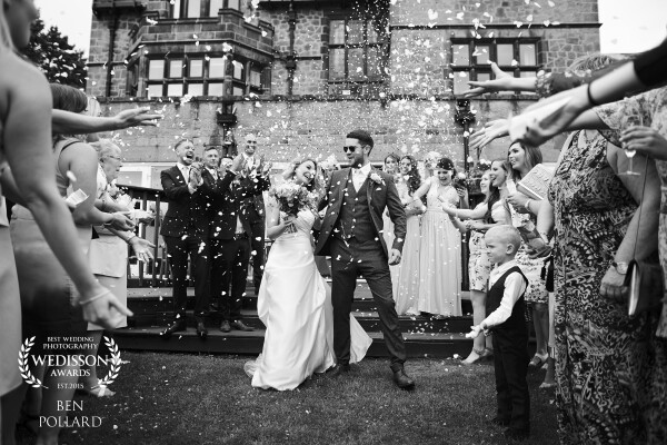 Rule number one for any confetti shot...<br />
Get the crowd going.<br />
Rule number two....<br />
Get some confetti canons.<br />
BANG!!!<br />
Just a small part of an awesome wedding day with a great bunch of people.<br />
Congratulations Stephanie & Paul