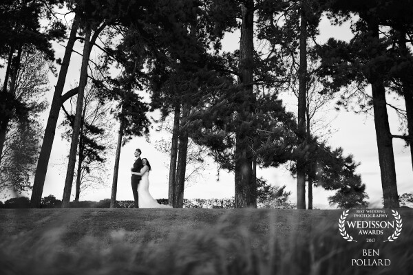 I noticed breaks in the trees and could see a great way to frame the couple. They were already in the right spot when I moved around, and somewhere between me yelling instructions a lovely reaction happened where Rachael smiled!
