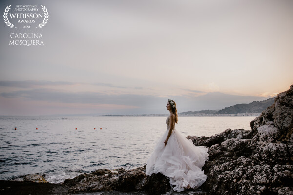 This image of the beautiful bride Olga was taken on a destination wedding in Italy, Sicily. She and her husband Patrick wanted to get married abroad. It was perfect!