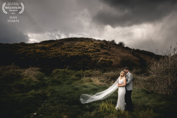 Kate and Micheál at the beautiful area that is Dungarvan, Co. Waterford. This day was such a mix of weather, from sunshine to stormy downpours! Loved the mood and light of this image!