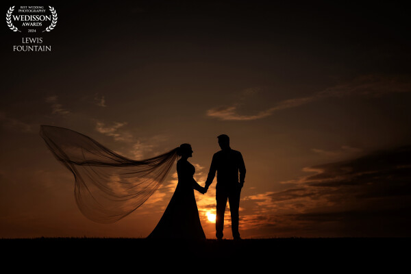 Sunset and silhouette seem to go together hand in hand as this couple did for us at The Old Hall Ely.