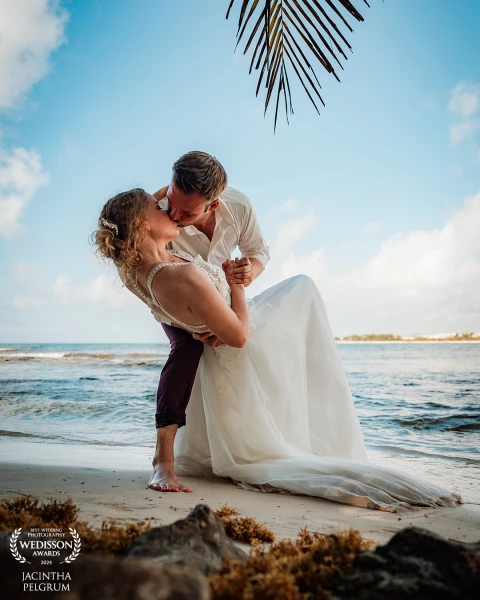 On a beautiful private beach in cancun, I had to capture this moment.