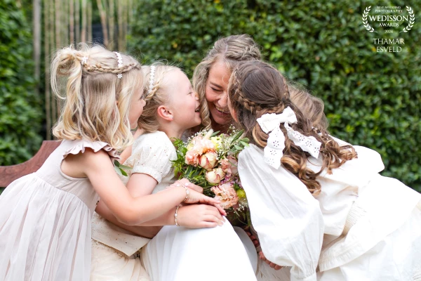 Bride with bridesmaids