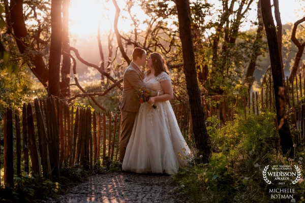 A small moment together when the sun sets on their wedding day.