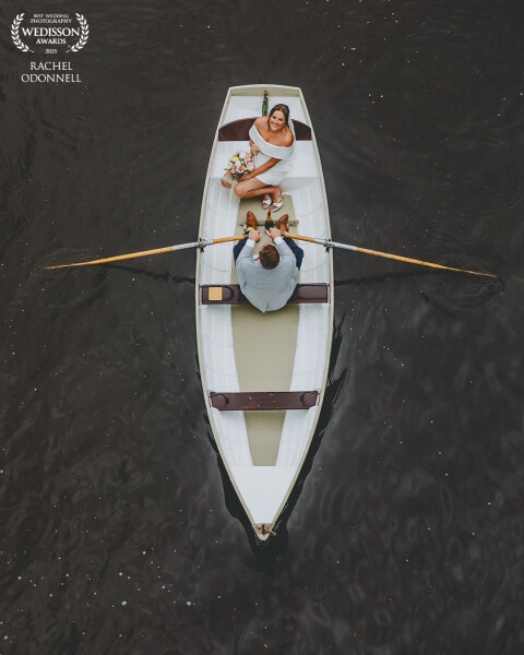 A casual row on the river Dee as newlyweds. The groom having worked on the boats when he was a lad.