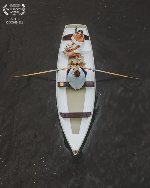A casual row on the river Dee as newlyweds. The groom having worked on the boats when he was a lad.