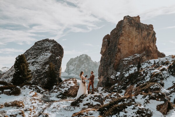 The hike to this place was all worth it for the elopement. The couple spoke their vows with this bea...