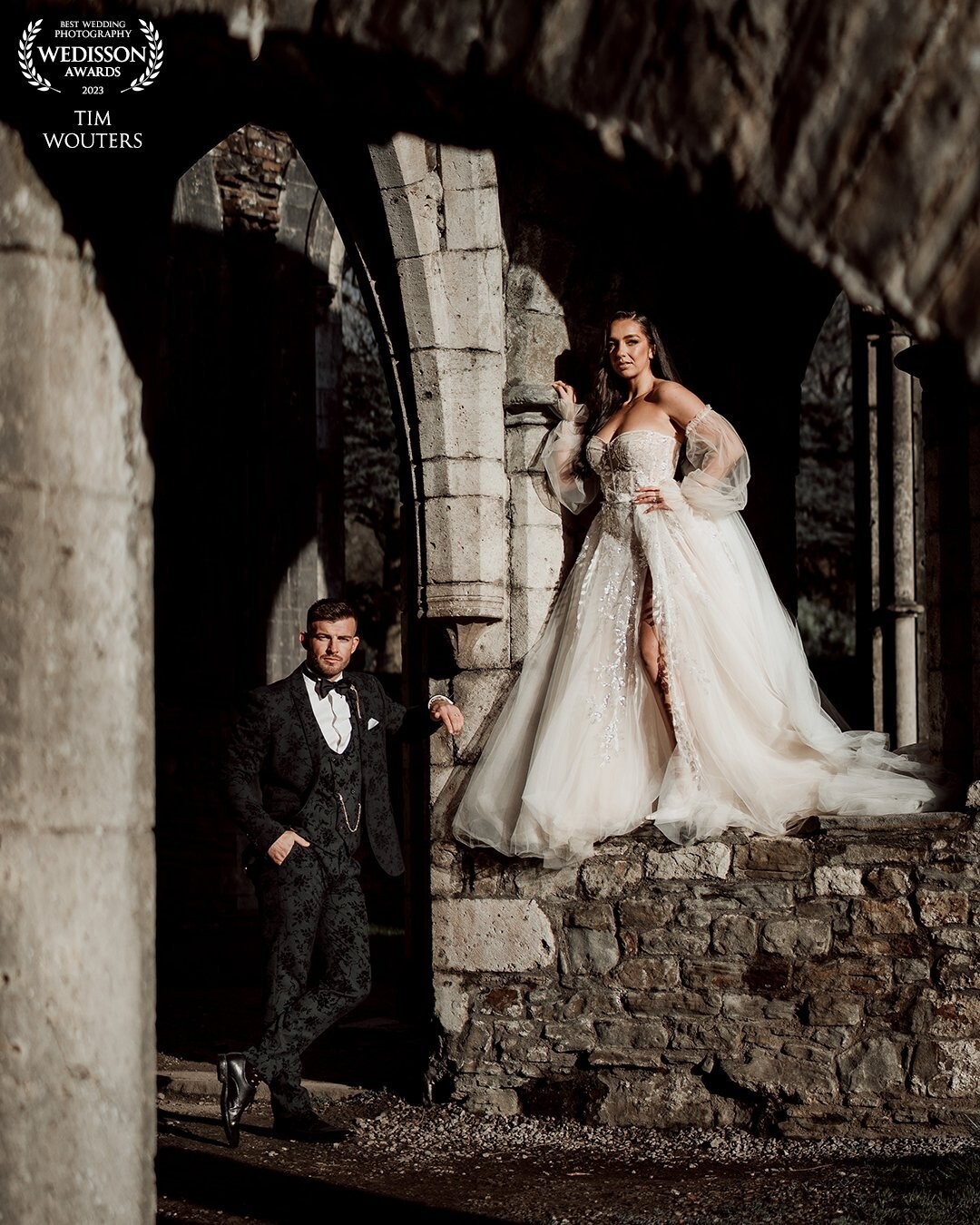 Shot at Margam castle in Wales. Using the light and shadows to create a amazing image. The ruins really added to the Vibe of the photo. Combine that with this power couple and You Cannot go wrong.