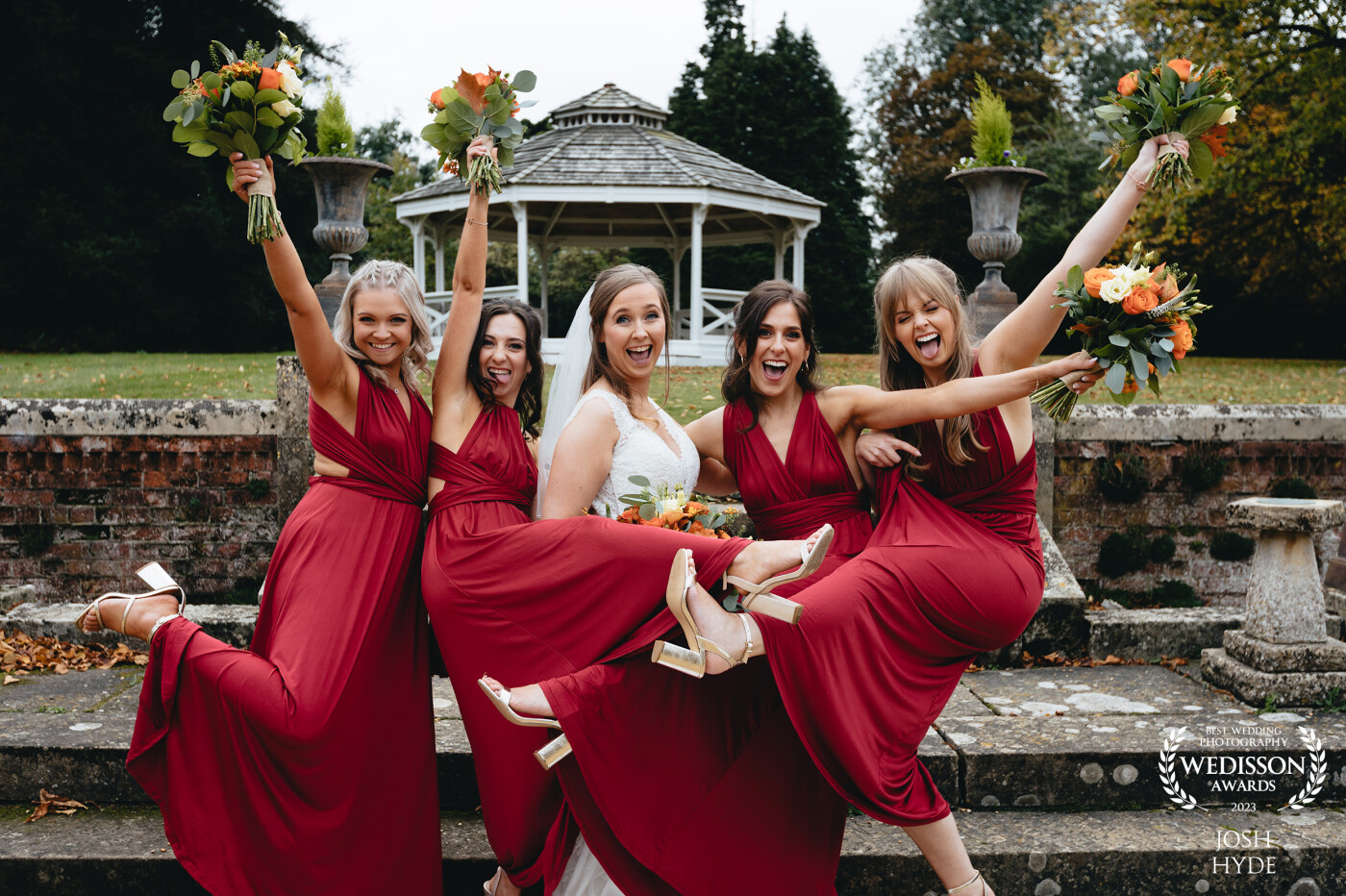 Get yourself a crazy bunch of bridesmaids like this! Makes for some fun and interesting group photos that you'll actually cherish.