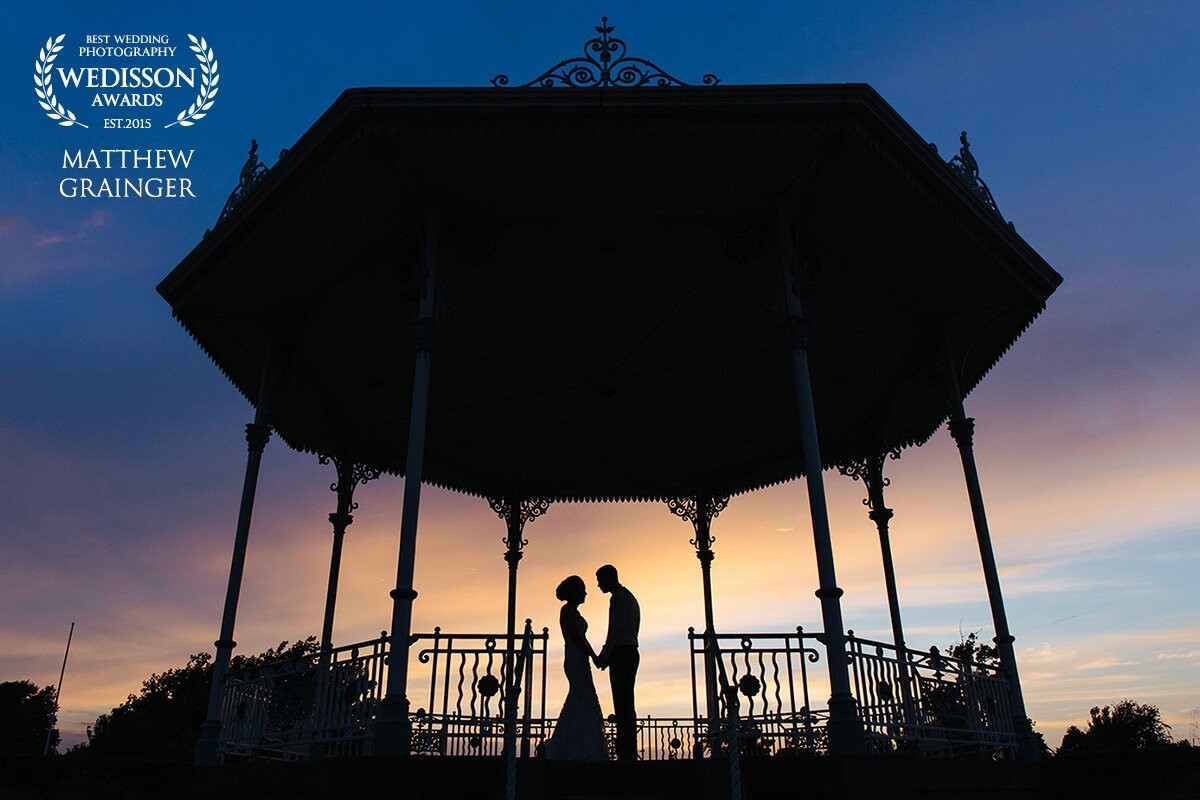 A gorgeous sunset at the Isla Gladstone Conservatory in Liverpool for Michael & Michelle's spectacular wedding. This was one of the last photographs of the day, just after the first dance as the sun went down and left us with such a gorgeous backdrop.