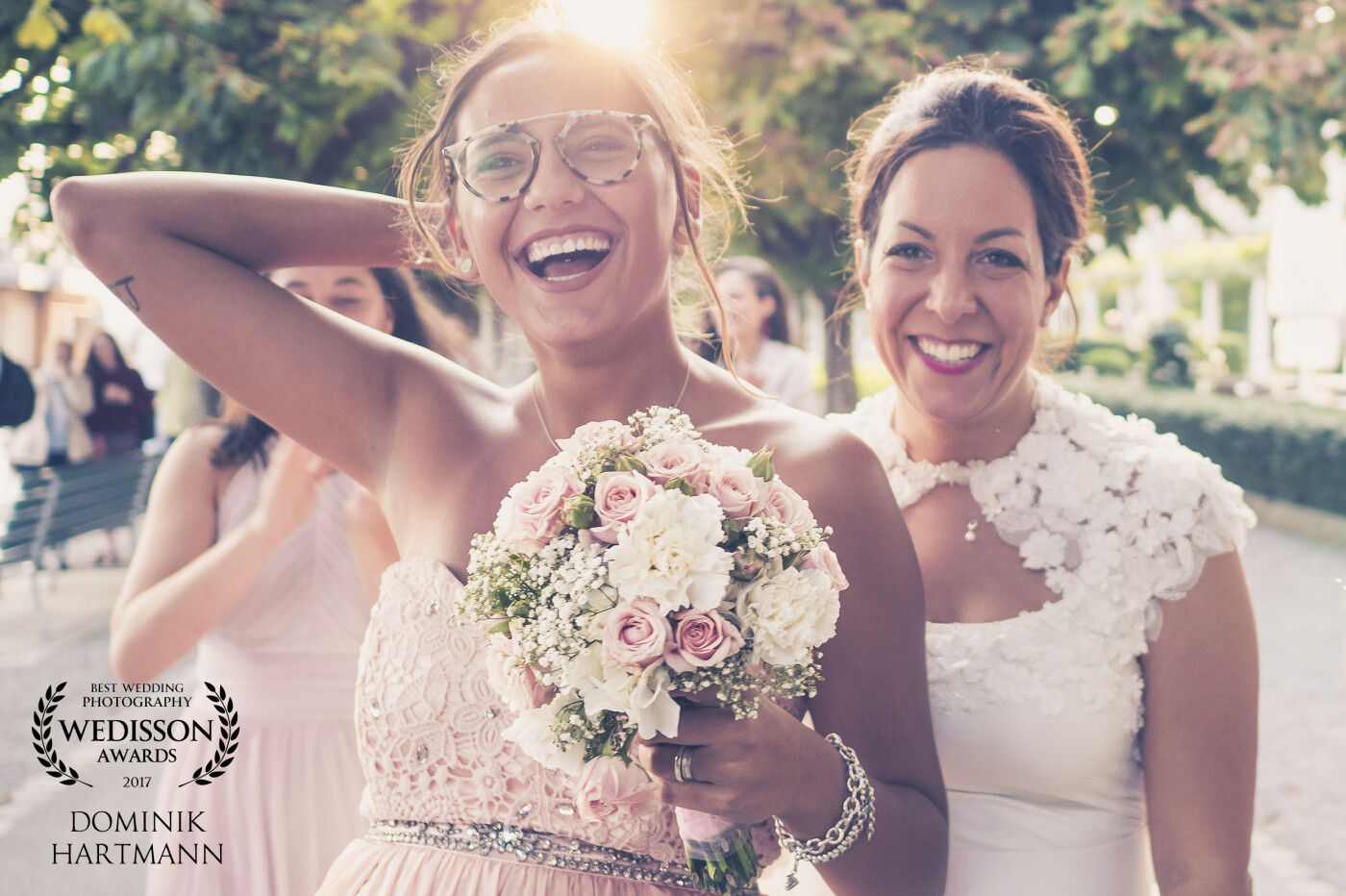 We all had so much fun on this beautiful wedding day in September 2017 - this young girl caught the wedding bouquet and was so excited about it. With the sun from behind we created this beautiful and emotional photo.