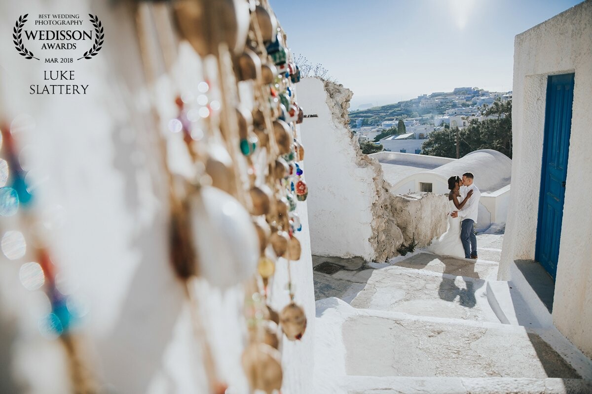 When Kelsie and Jordan asked me to travel to Santorini to shoot their destination wedding I couldn't pack my bags quick enough! Straight from the service I took these guys for a little walk up to a small town called Casteli, the locals welcomed them with open arms and half way up they stopped for a first moment alone as the White's.