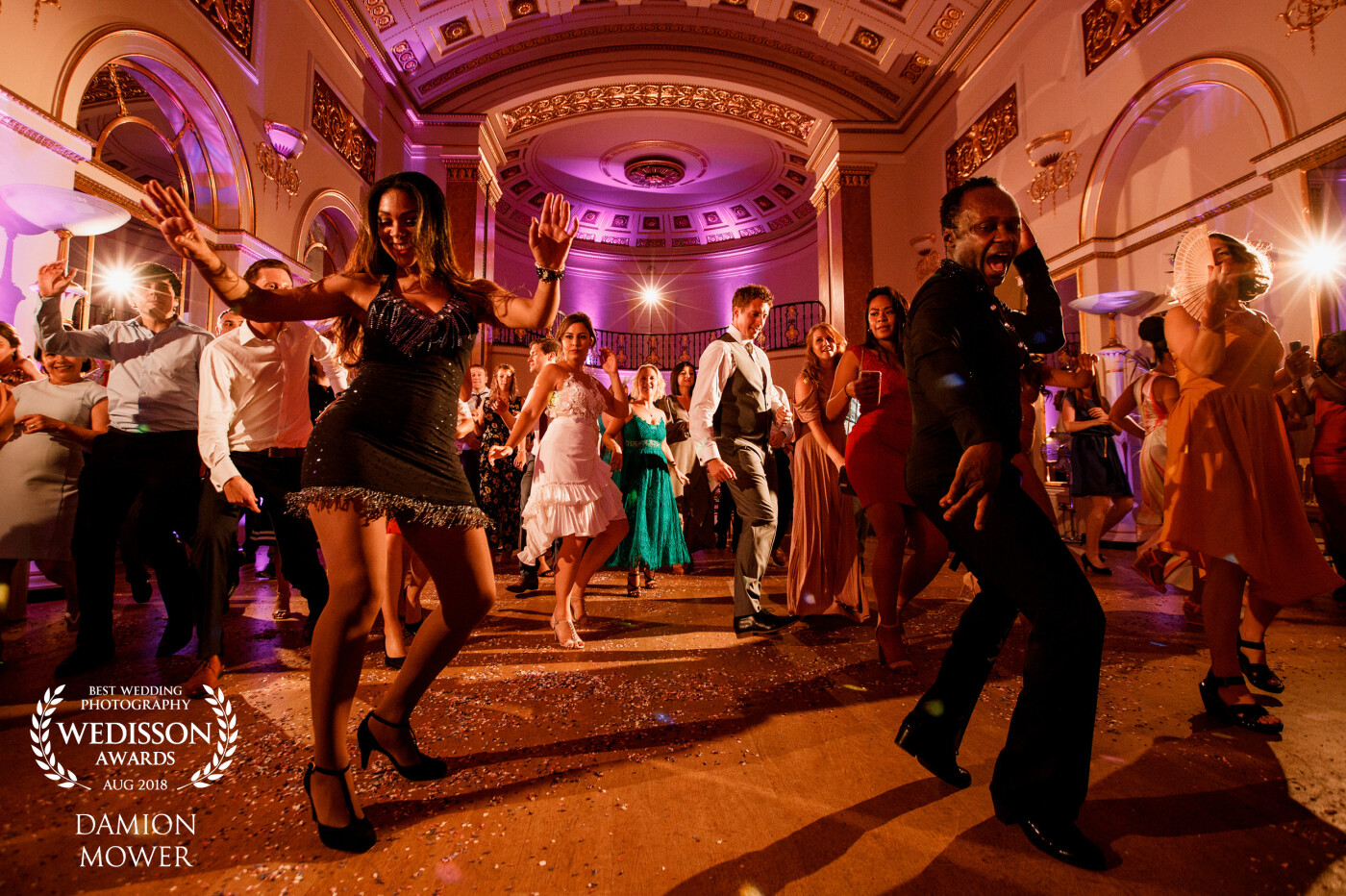 Rhalina and Toby's wedding in London was a blend of cultures as the bride and groom took to the dance floor for some latino dancing lessons.