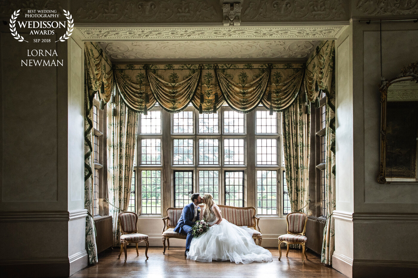 This was a beautiful moment between Mr & Mrs West, just after the got married. Taken in the stunning ballroom at Longstowe Hall in Cambridge.