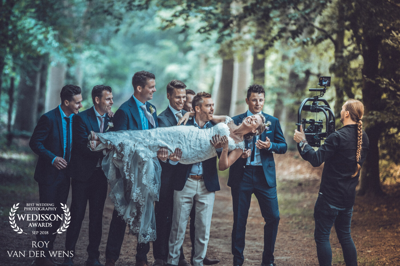 When you tell the groomsmen they can do what they want, this is the result. Meanwhile, the bride was filmed by a colleague who filmed everything.