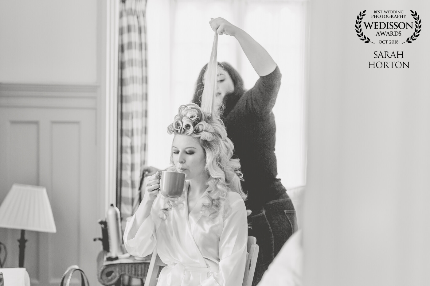 One of the most chilled bridal preps (and weddings!) I've ever photographed. Chyaz enjoyed a coffee while the hairdresser worked her magic! 