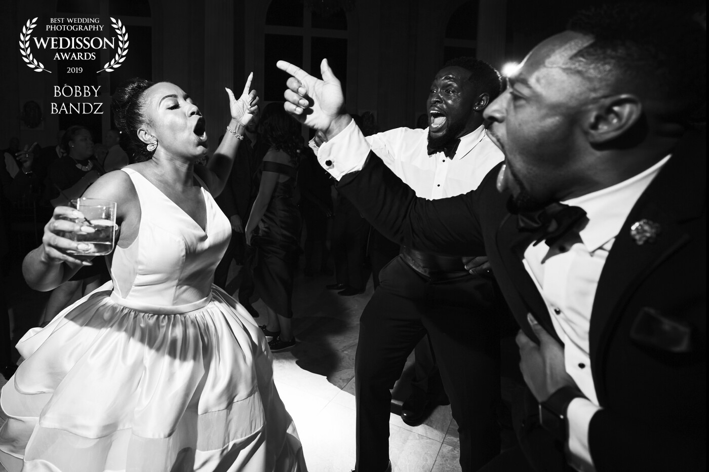 Sometimes a dance battle turns into a rap battle! The 2 groomsmen didn't have anything on the bride though during this one! She won for sure!
