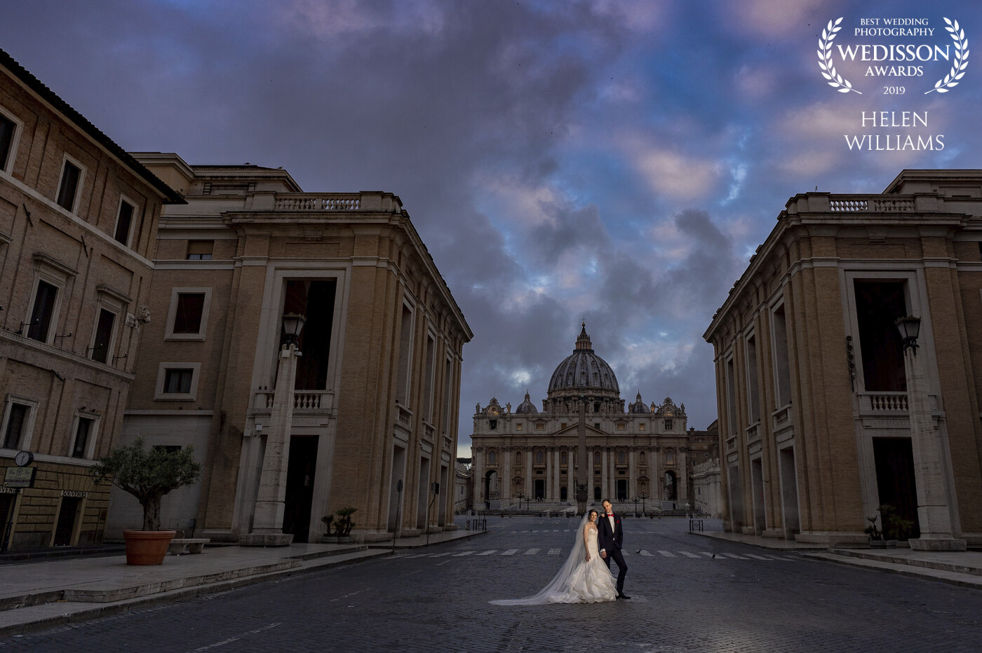 My couple's dedication to getting the shot is one of the reasons I love them so much. I'm so lucky that all of my couples will go above and beyond and embrace the crazy. This gorgeous pair agreed that sleeping was for losers so instead of going to bed and having a romantic lie in after their wedding they booked a chauffeur driven car to take us all around Rome so we could shoot whilst everyone else in the city was asleep. It was an amazing way to see the city of Rome and really take in the incredible landmarks. This was one of the final shots of them in front of the Vatican before we all legged it back to the hotel, packed and jumped on the plane home. Completely exhausting and 100% worth it! 