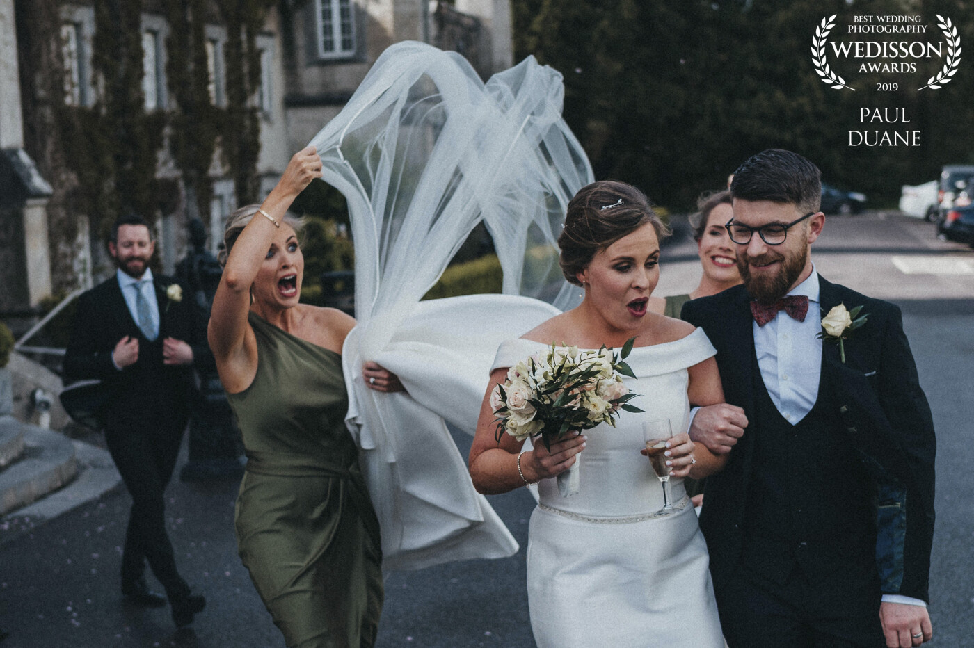 Sh*t!!!!!!! Grab the veil!!!<br />
<br />
Fiona & Cormac braving a storm in County Kerry, Ireland a few weeks back to get some bridal party shots. Love their bridesmaid's reaction 