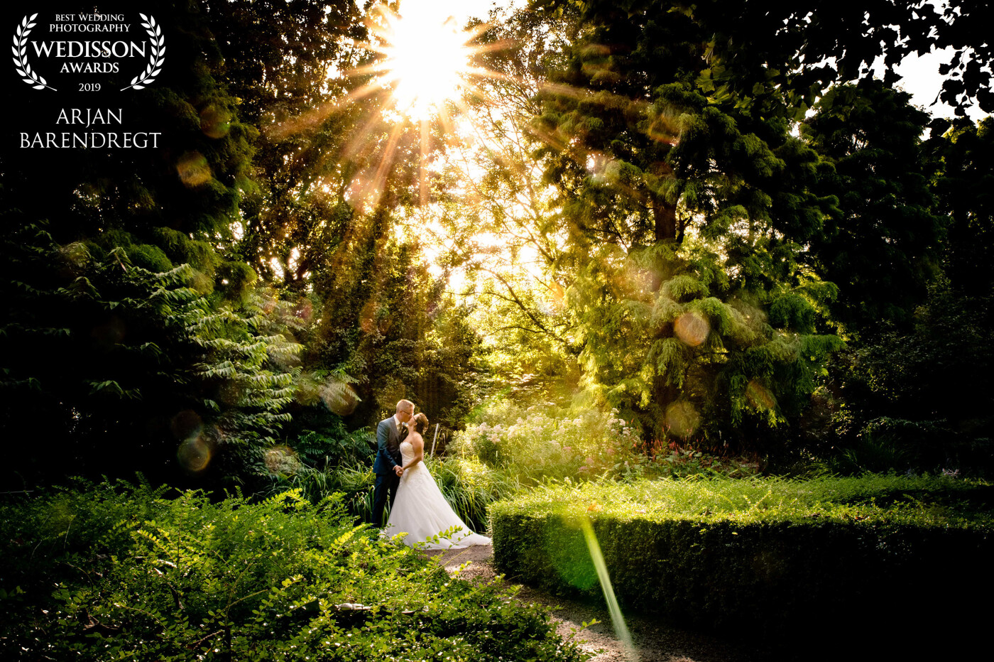 This wedding was last August. We start the shoot in the morning before the sun was at her highest point. <br />
For me, it was a really lucky moment that the sun just came up behind the trees. The only question to this lovely couple was to let me see that they love each other. 