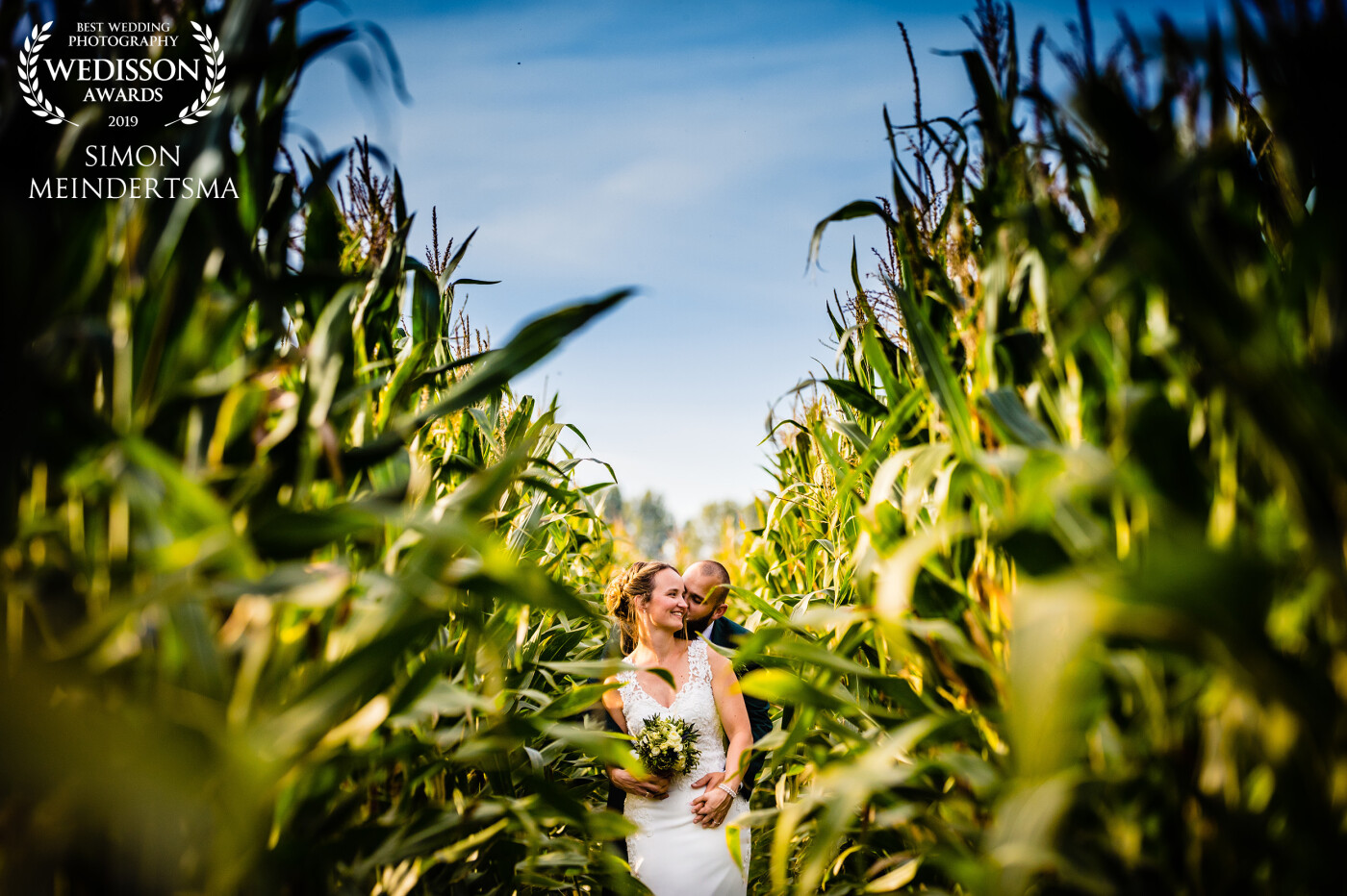 In a beautiful cornfield maze, around early evening right after dinner, I captured this couple, I really love the depth in this photo.<br />
