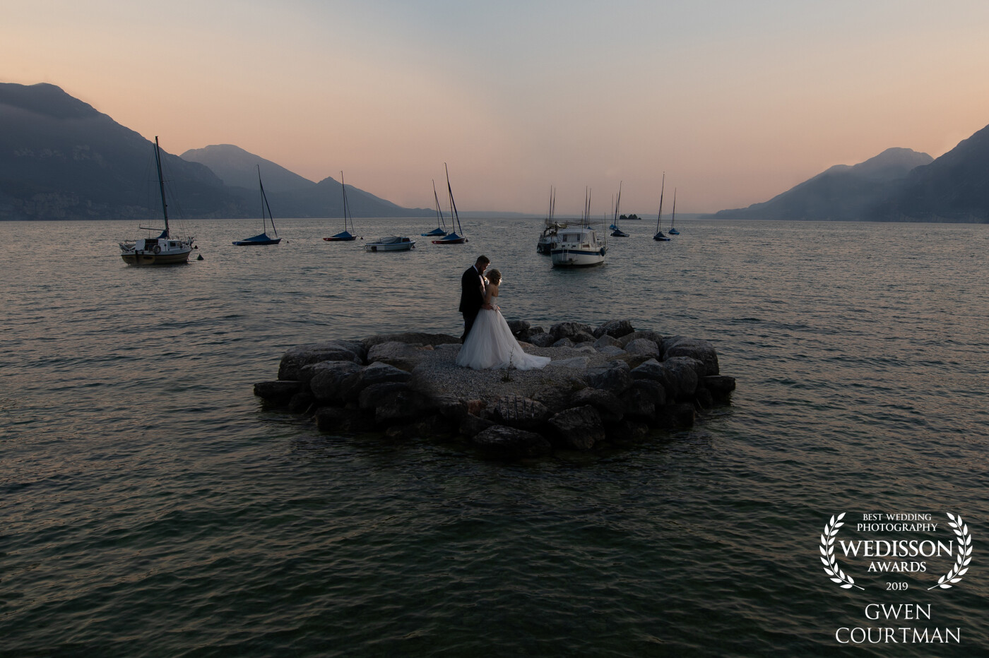 This image was taken in Italy in Malcesine, Lake Garda. It was such fun creating this image of Anna and Dan, who traveled from the Uk for the wedding.