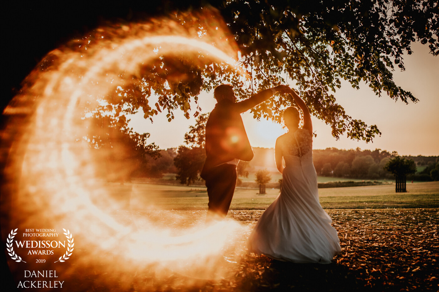 The sunset was amazing but we had a very overcast day here in England so I waited until the sun managed to pop out for a minute, I asked Rebecca & Ash to practice the first dance, and then this happened... magic!