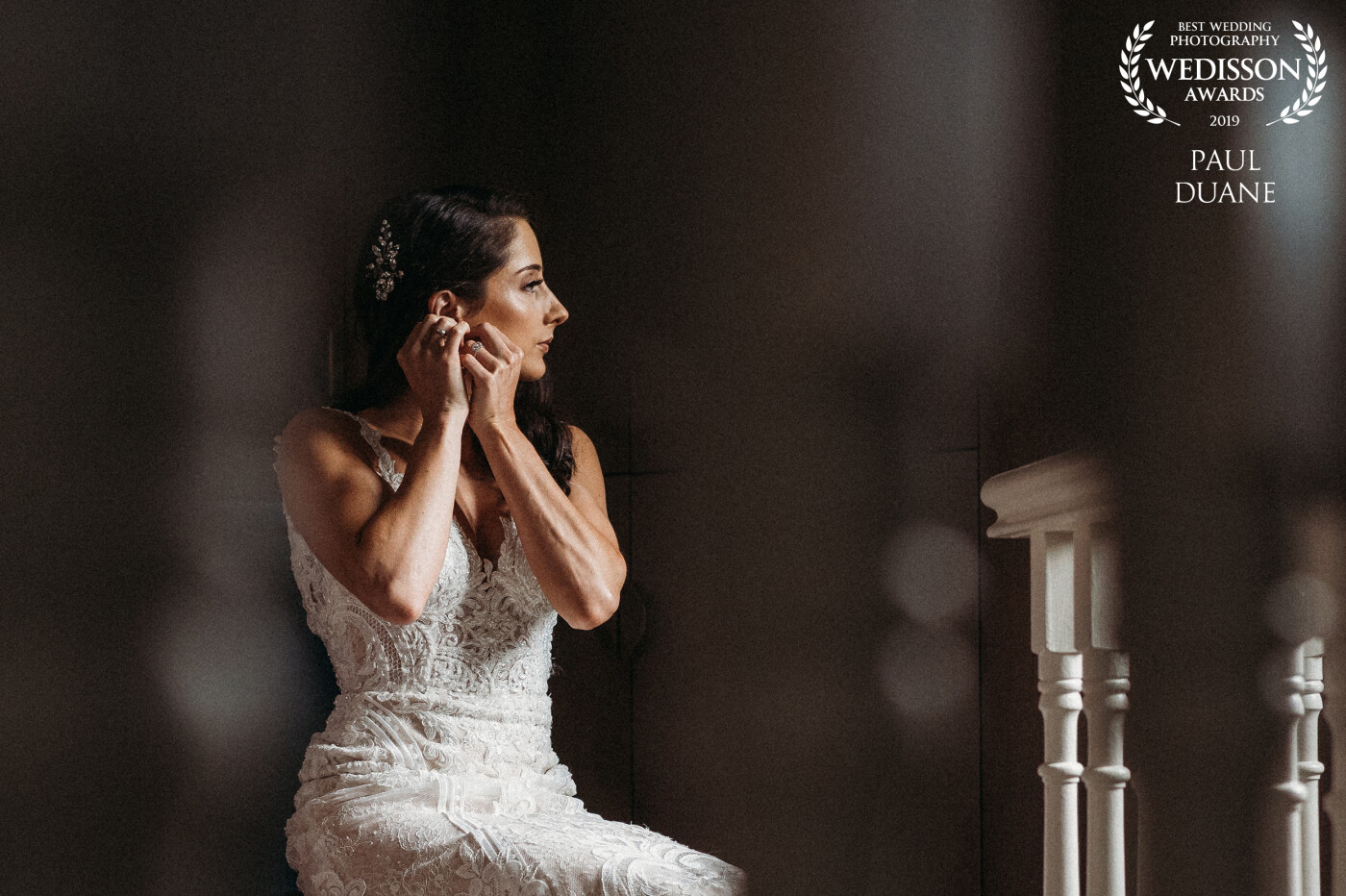 Our beautiful Bride Kaitlyn adding the finishing touches on her wedding morning. This documentary shot was captured at Dromoland Castle, Ireland. Kaitlyn and her Husband Barry came all the way from Connecticut, the USA to marry in the 5 star 16th Century Castle. A truly magical day was spent in a magical place