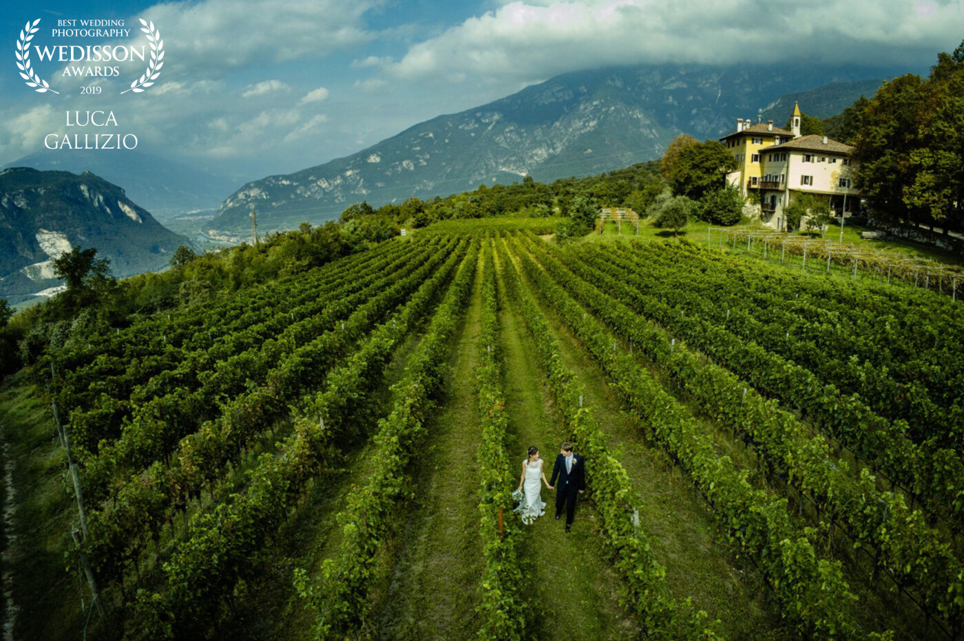 This picture was taken at the amazing location of Borgo dei Posseri, Ala, Trento, Italy. It's just stunning the view there, i used the place to frame them. The picture was taken during the wedding of Sara and Mattia.