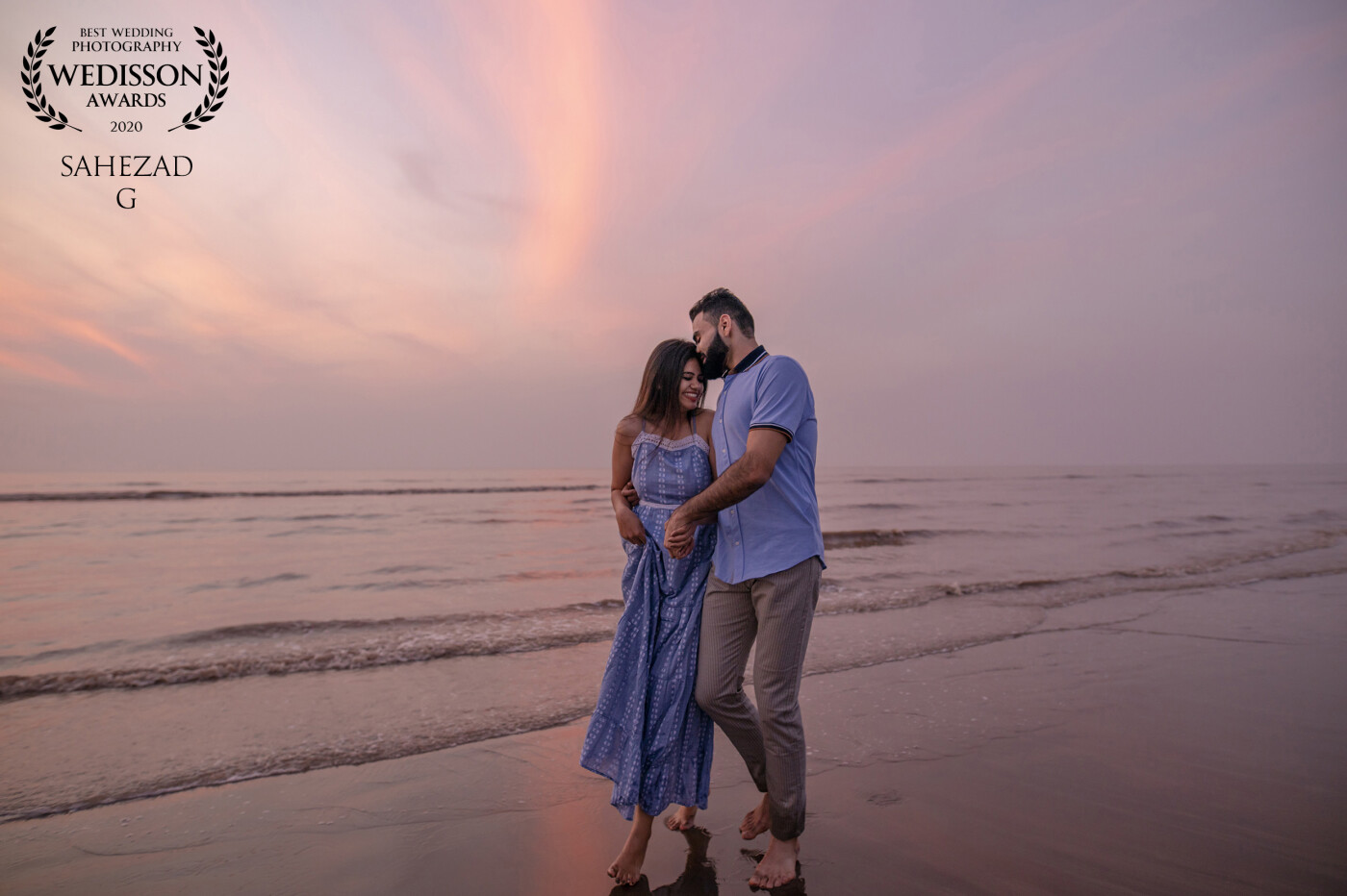 Words aren’t enough to express this moment. It was a late evening at the beach, the sun was about to set and was living the sky with its shiny orange glacier. We were living the best part of our lives and cherish our relationship.