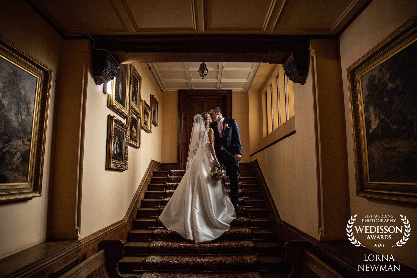 Lovely Tracey & Ben got married last month at The House at Shuttleworth, it was a very wet & windy day so we took a moment after they got married to explore the beautiful house where I captured this lovely moment of them together.