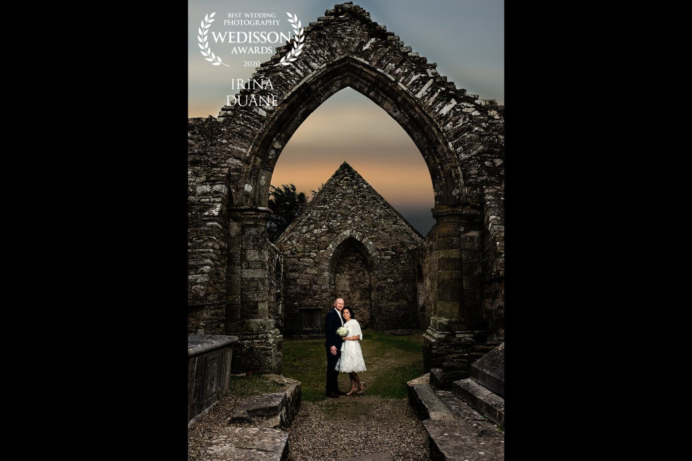 The first sunset as Mr. and Mrs. in Ardmore, County Waterford. Ireland. I used mag mod with sphere and grid to highlight my couple. 