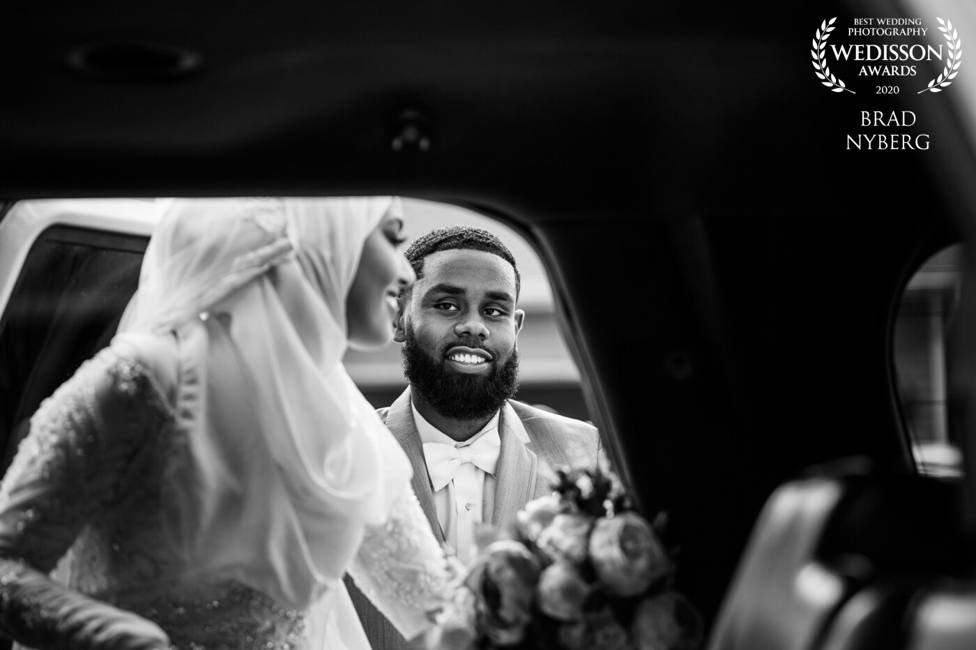 Lensa and Hamdi had an amazing wedding.  My wife captured this moment from the opposite angle, and I grabbed the shot from inside the limo.  Hamdi's expression toward his new bride still melts the heart. 