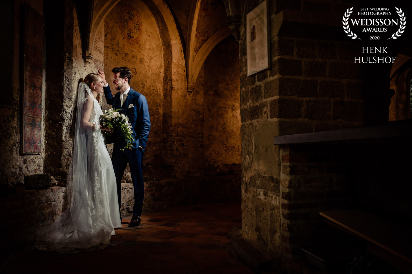 I had the honor to shoot the fantastic wedding of Mark & Marijke on 'leap day' this year! This shot was taken a few minutes after their 'first see', inside this lovely 'Valkhof chappel'.
