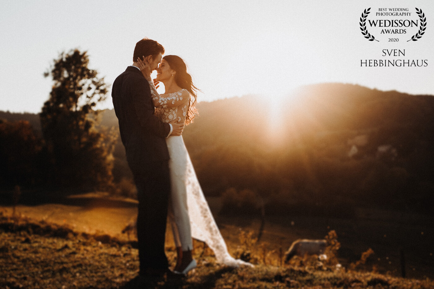A beautiful late summer wedding near Aachen (GER). My couple had so much luck with that wonderful weather. So it was easy for me to take this wonderful shot in the sundown in a beautiful landscape.