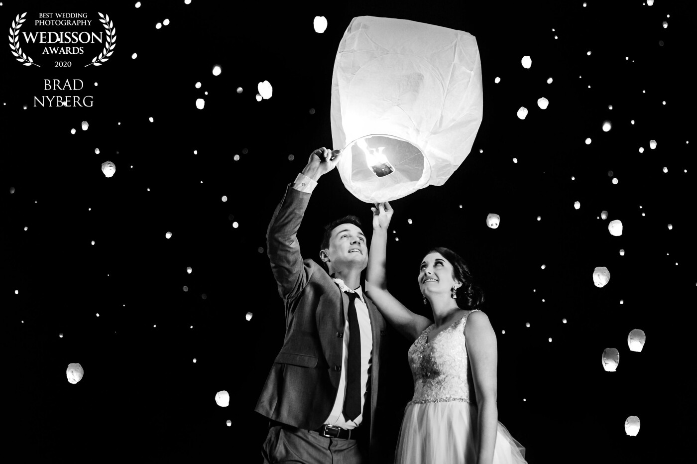 Hayley and Adam had the perfect send off to their fall wedding with these magical lanterns.  All the guests had their own lanterns and sent them flying high into the air. It was a magical moment for everyone. 