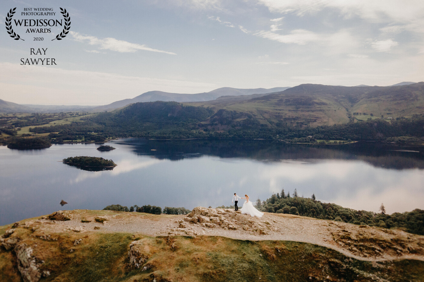 Love this photo taken from my Mavic Air 2 drone during an adventure wedding in the Lake District. Derwentwater behind and the fells. Superb!