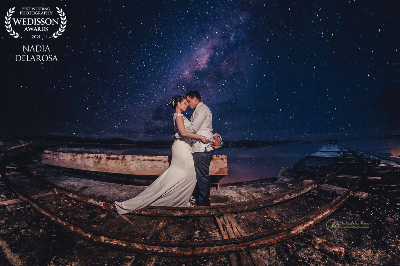 Gustavo and Berioska, a couple who wanted a session before their wedding, which was an unusual session. That day the night conspired with us and the sky was quite a spectacle. Their complicity as a couple could be felt in that beautiful place on my beloved island, the Dominican Republic.<br />
Puerto Hermos, Salinas de Bani, has given me my best images and this is one of them.