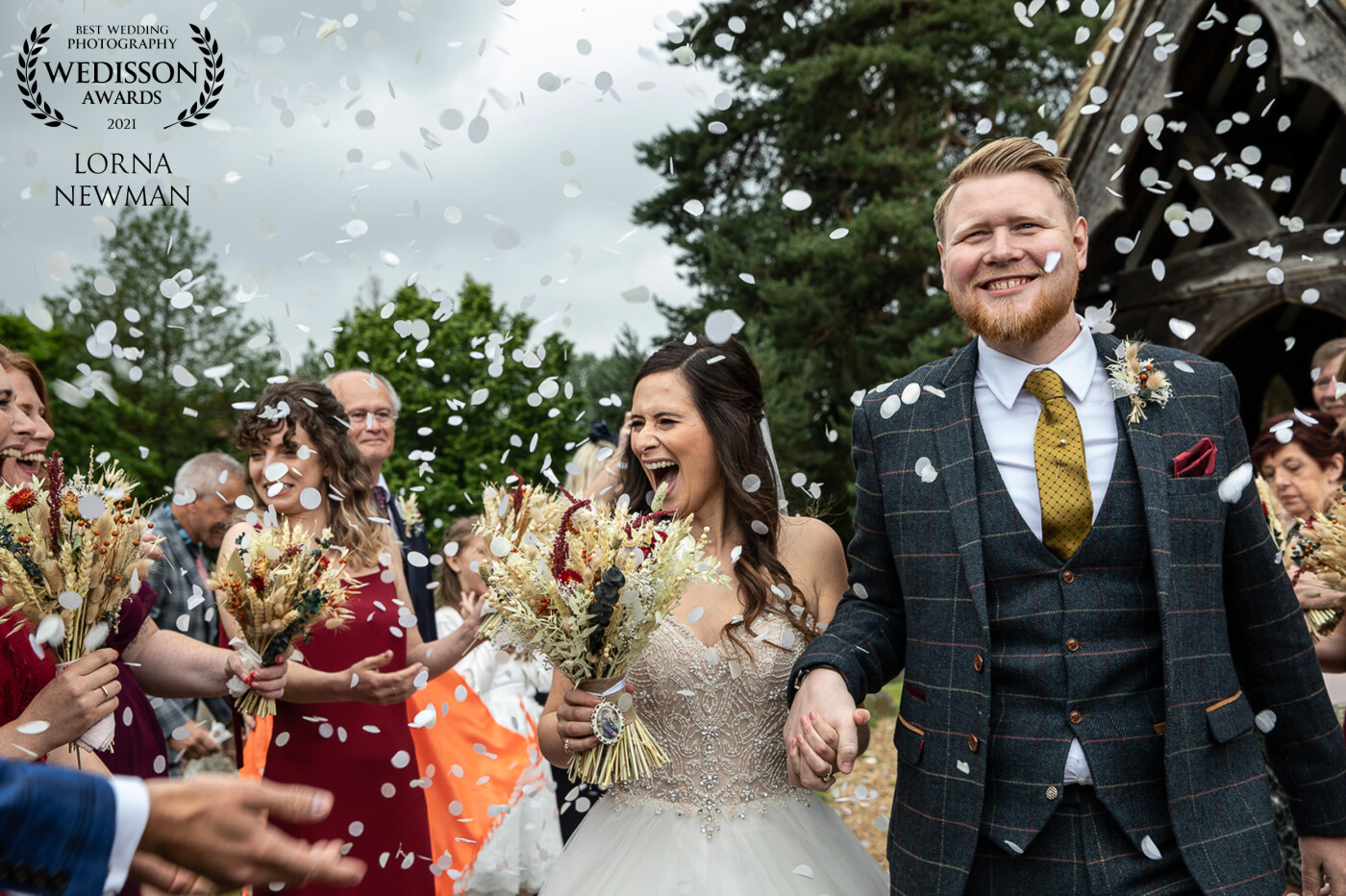 I think this is one of my favourite confetti shots ever. It is from lovely Cara & Jack's beautiful June wedding day in Surrey, England.