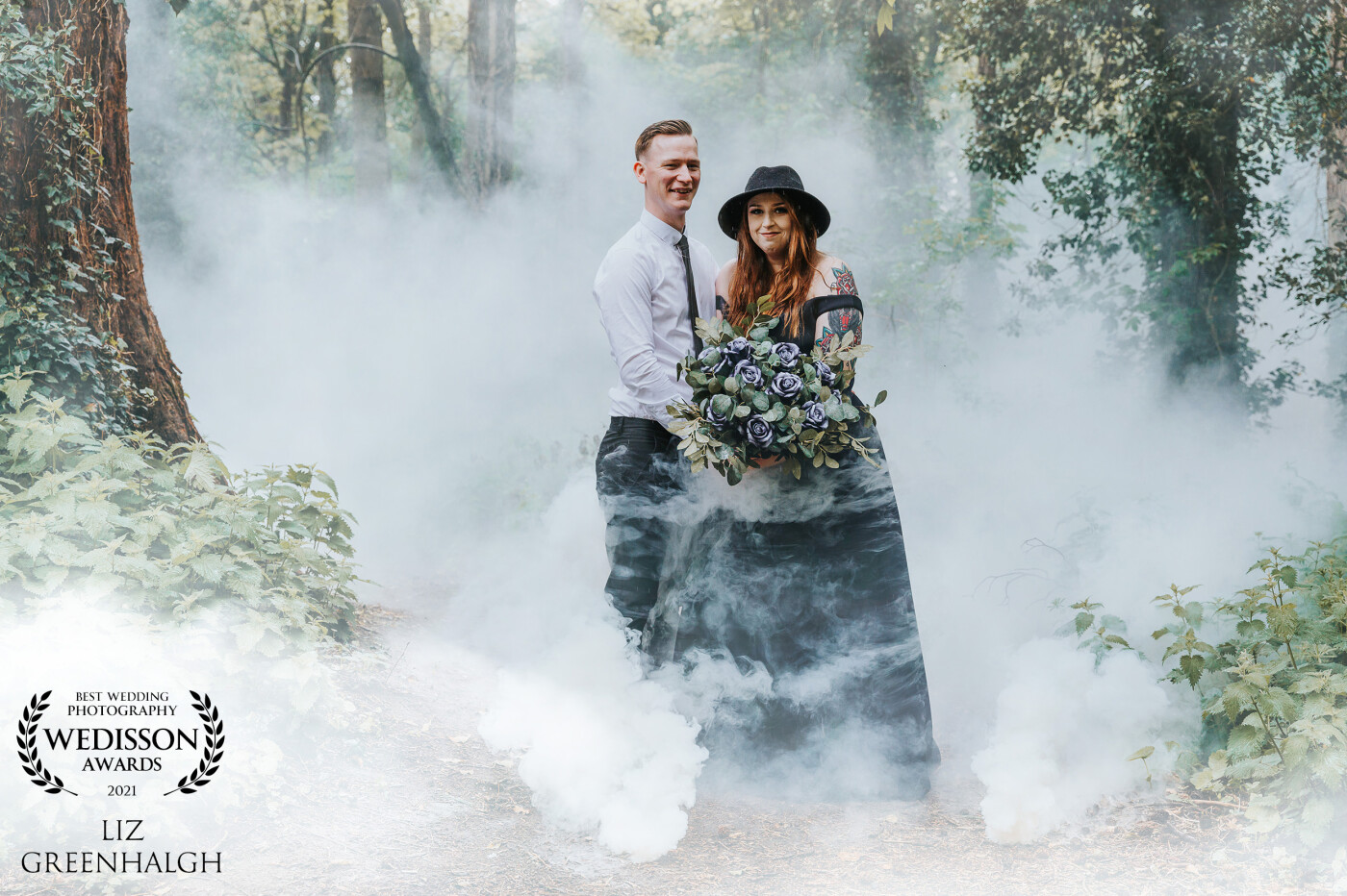 For an alternative wedding, smoke bombs were a must