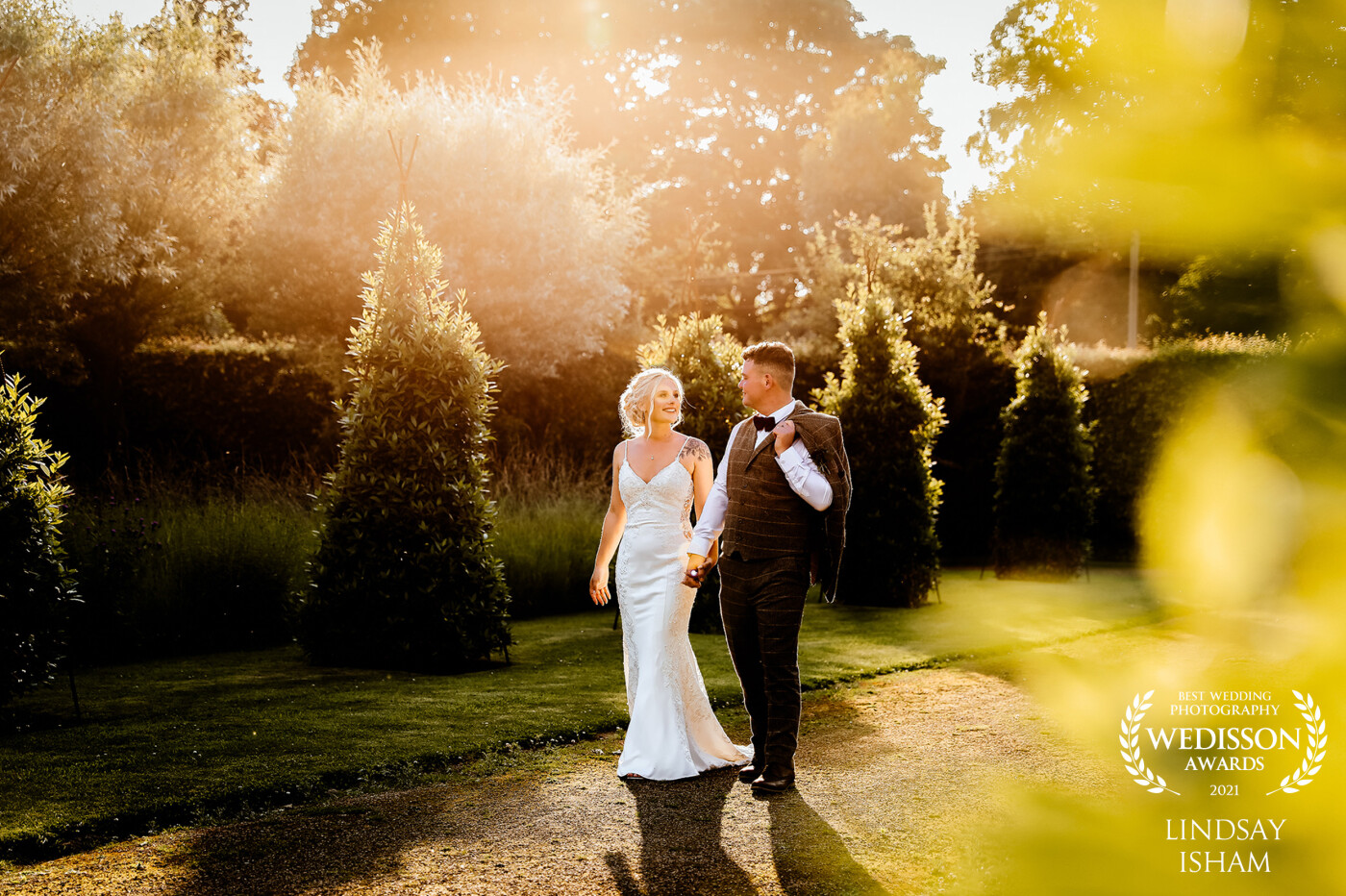 Golden hour is such a beautiful moment on anyones special day and it was certainly just that for Owen & Georgia's July wedding this year.  Set within the stunning grounds of Elsham Hall, any 'Bride Beautiful at Elsham Hall' couple should take every opportunity to spend time within these gardens.  They take my breath away every time and seeing these two come together on their third attempt of getting married, was an absolute joy, where their perfect moment was captured.