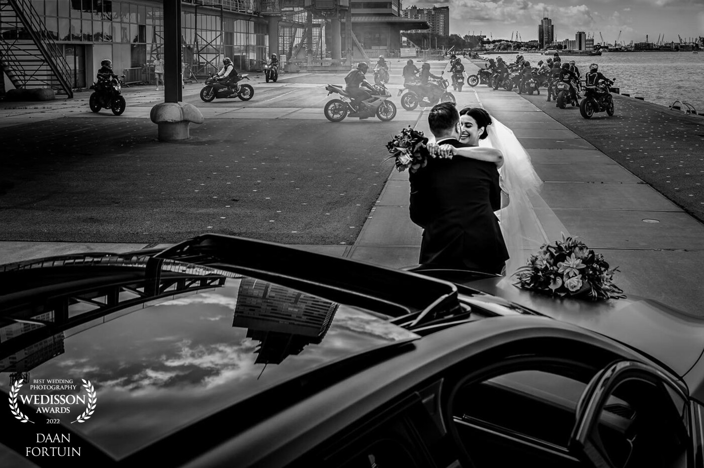 While we were taking pictures this biker gang came and took over the photo location from us .. luckily we just finished and the bridal couple could laugh about it too .. it did make for a cool photo.  ;)