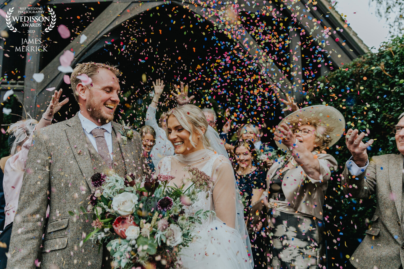 The bigger the confetti shot the better! and Meg & Rob had bucket loads full of colour! I always love guest reactions on these types of shot, the happiness and joy always shines through.