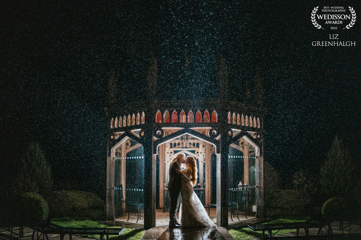 No one wants rain on their wedding day but these guys wanted an epic shot in the rain if it happened.  It rained and we created magic at The Old Hall Ely