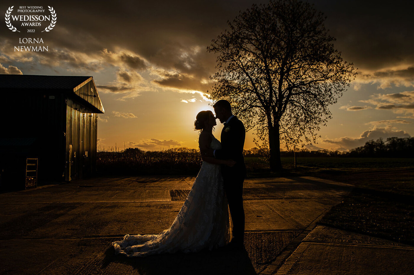 Katy & Andy had all the seasons on their wedding day, snow, wind, rain and sun. All that made for the most perfect sunset! I love it when you get a stunning sunset to finish off an amazing wedding day for a lovely couple.<br />
<br />
Bassmead Manor Barn - Cambridgeshire